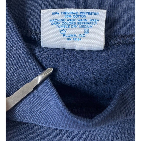 Vintage 90s Michigan Wolverines Spellout Large USA Blue Crewnexk Sweatshirt VTG - Picture 4 of 7